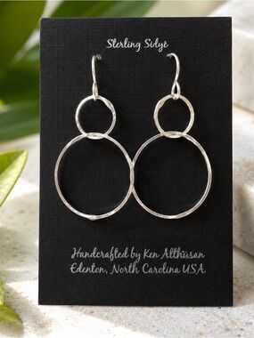 Handcrafted Sterling Silver Double Hoop Earrings | NC Artisan